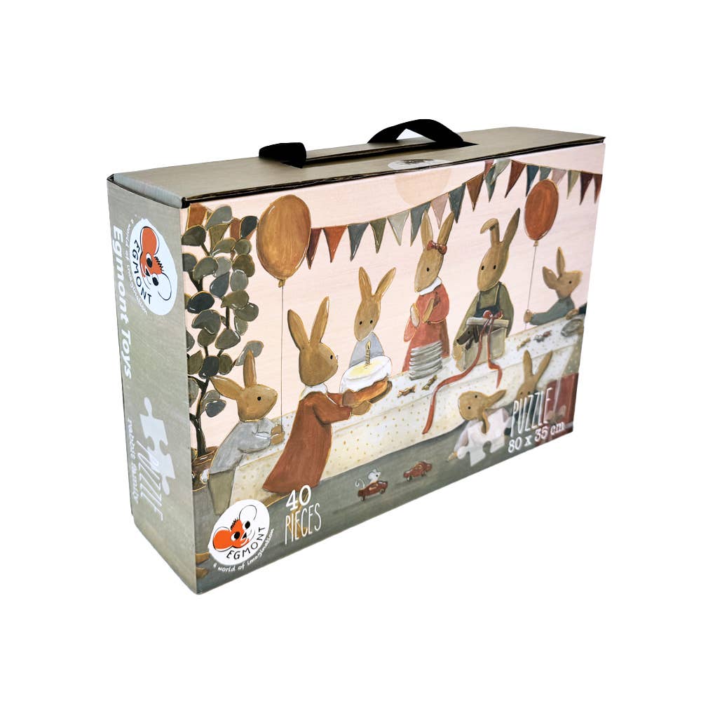 40-piece Floor Puzzle: Rabbit Family