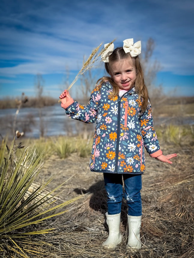 Preorder: Flowers Lightweight Puffy Jacket - Kids Outdoor Adventure Wear
