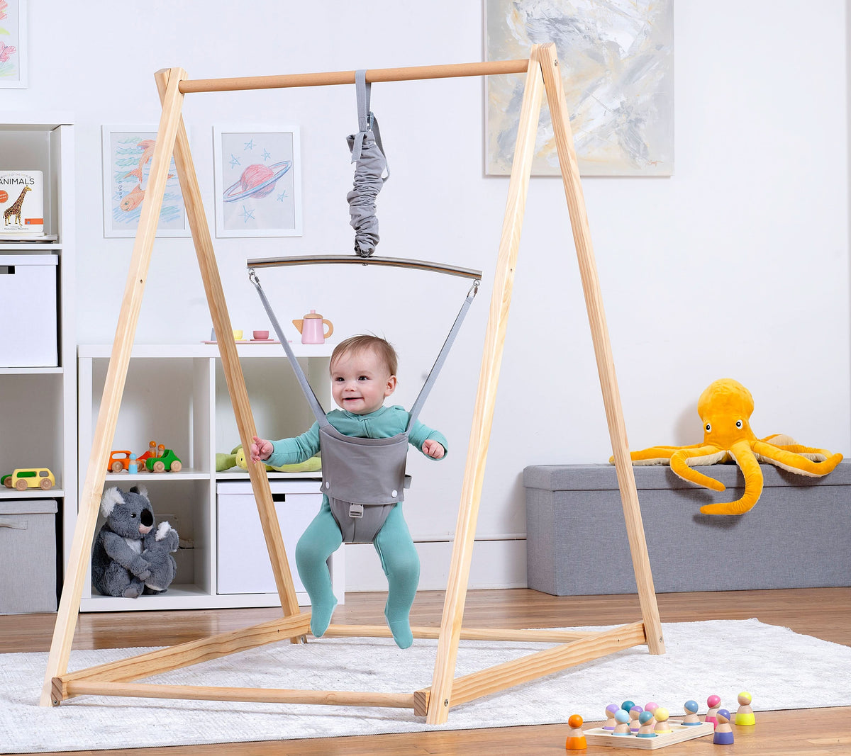 Tulip | Foldable Baby Bouncer - Beige