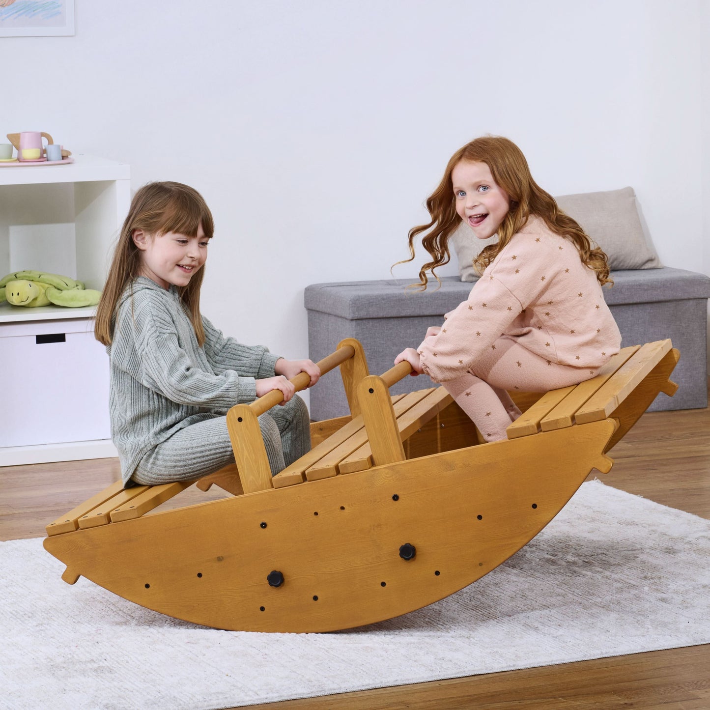 Banyan Jumbo Wooden Rocker & Climber Playset | Outdoor Gross Motor Toy for Toddlers