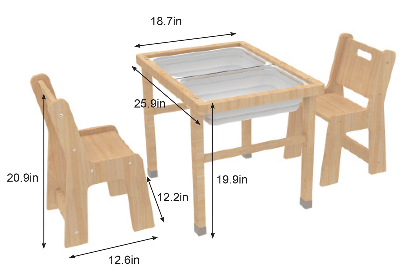 Cordia Wooden Kids Activity Table & Chair Set – Montessori-Inspired Desk for Play & Learning