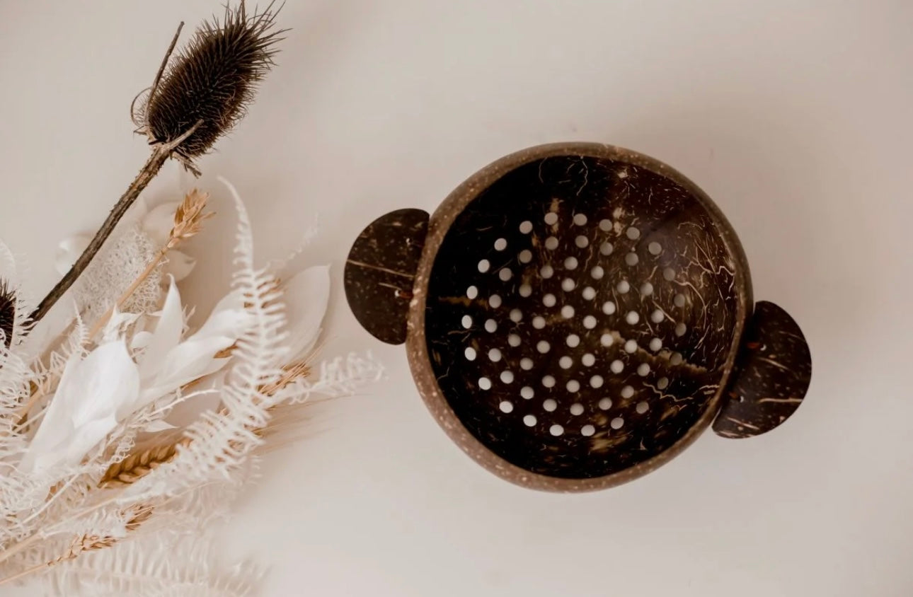 Coconut Sensory Colander – For Little Hands + Big Imaginations