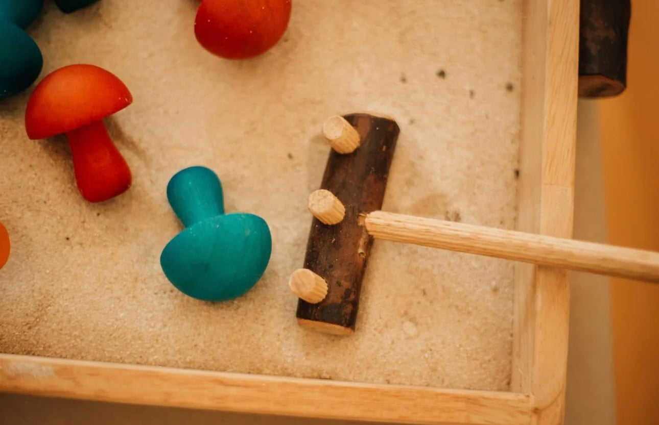 Wooden Sensory Sand Tray & Tool Set