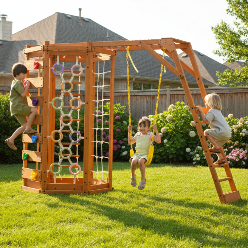 Hawthorn Large – Natural | Octagon Outdoor Jungle Gym