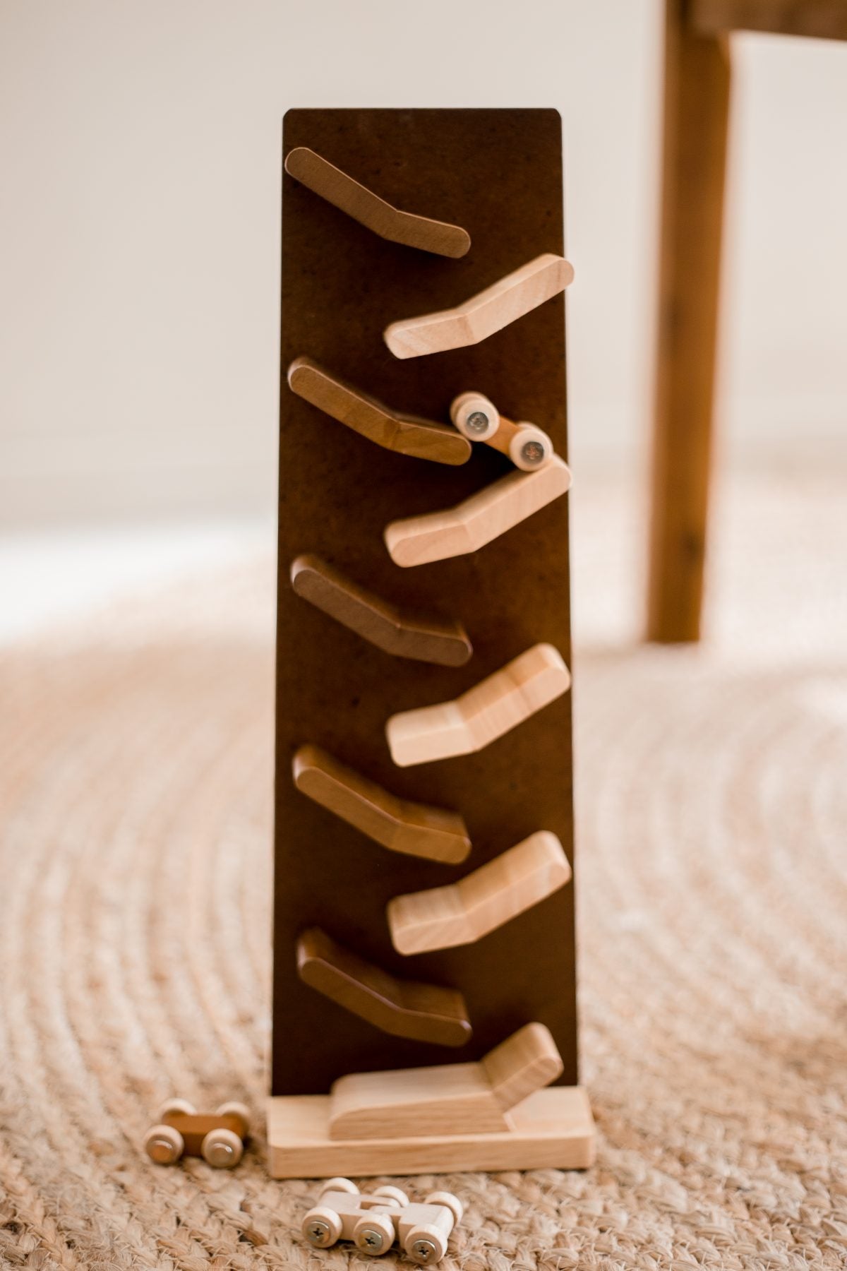 Wooden Zig Zag Racer Ramp – Natural Finish