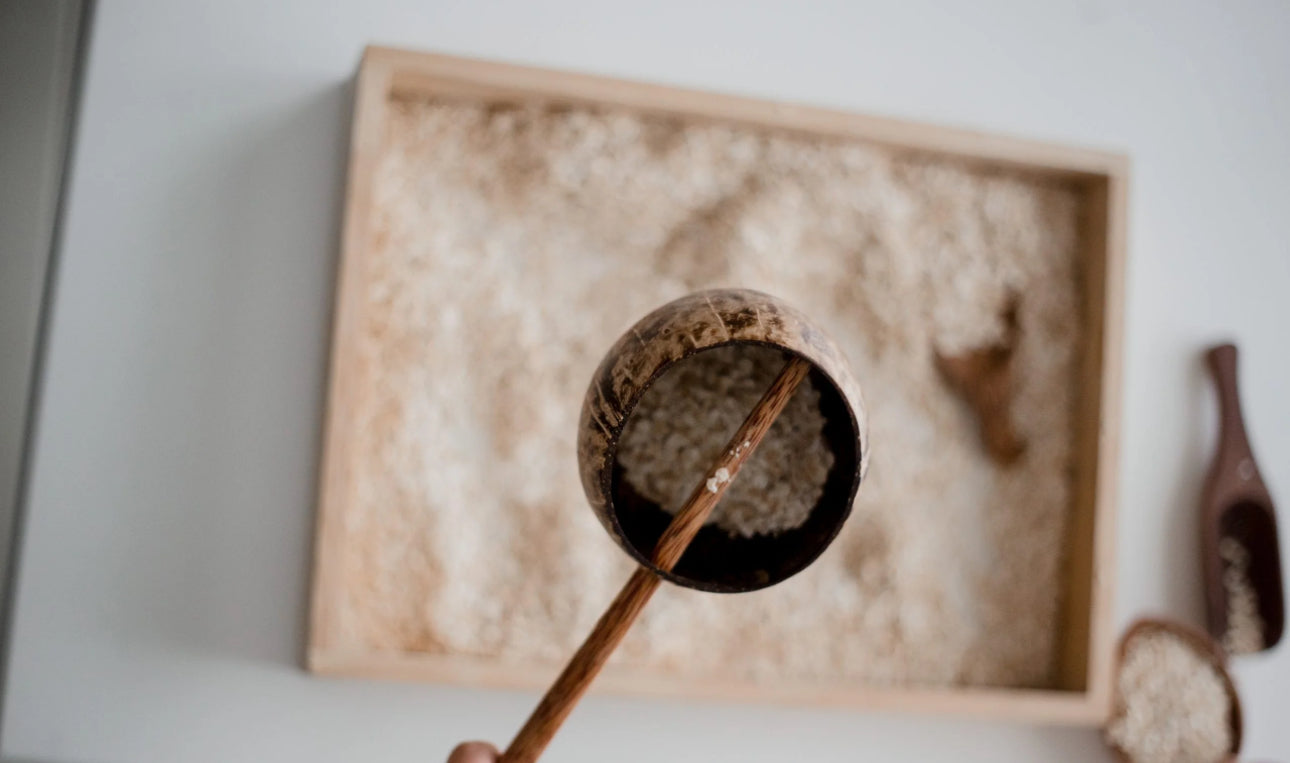 Hand-carved Mini Coconut Shell Scoop