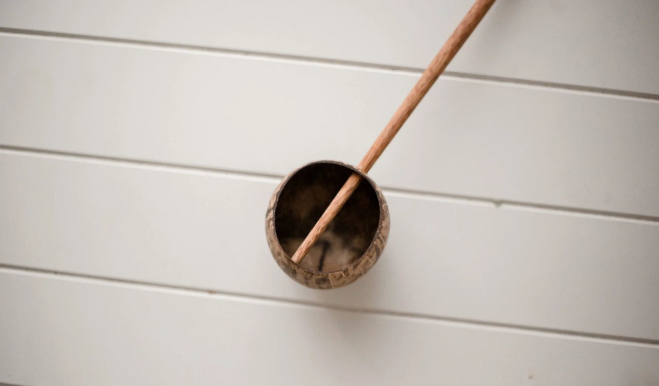 Hand-carved Mini Coconut Shell Scoop