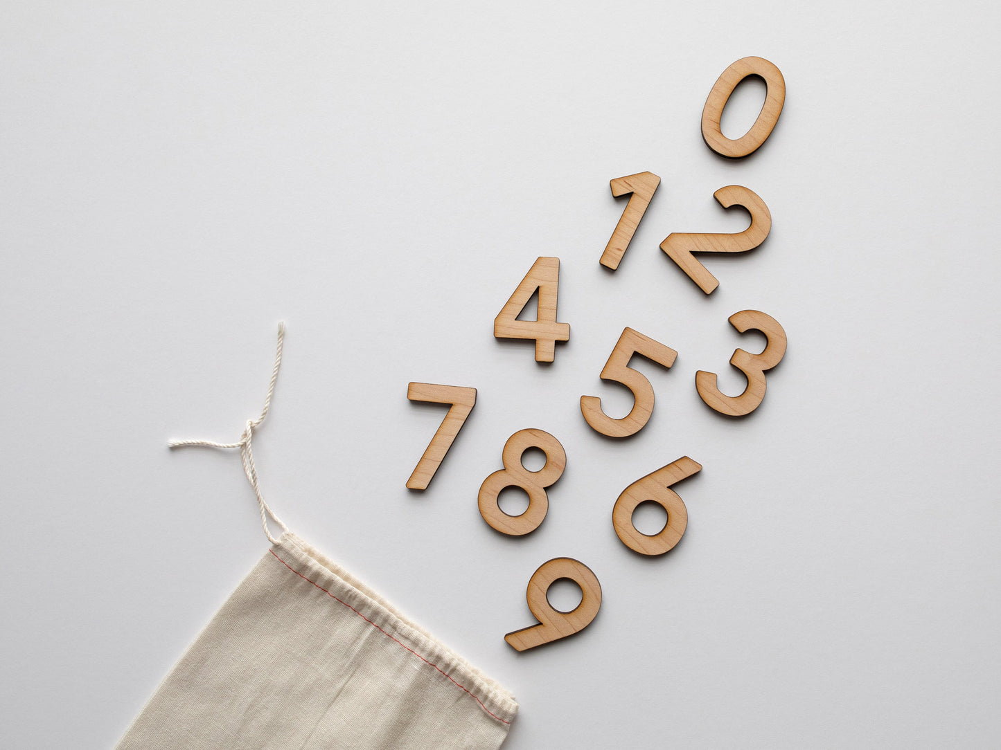 Wooden Number Set • Wood Numerals & Math Symbols in Maple