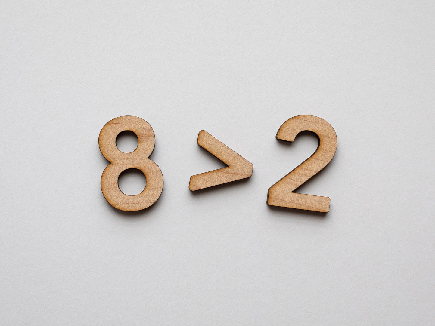Wooden Number Set • Wood Numerals & Math Symbols in Maple