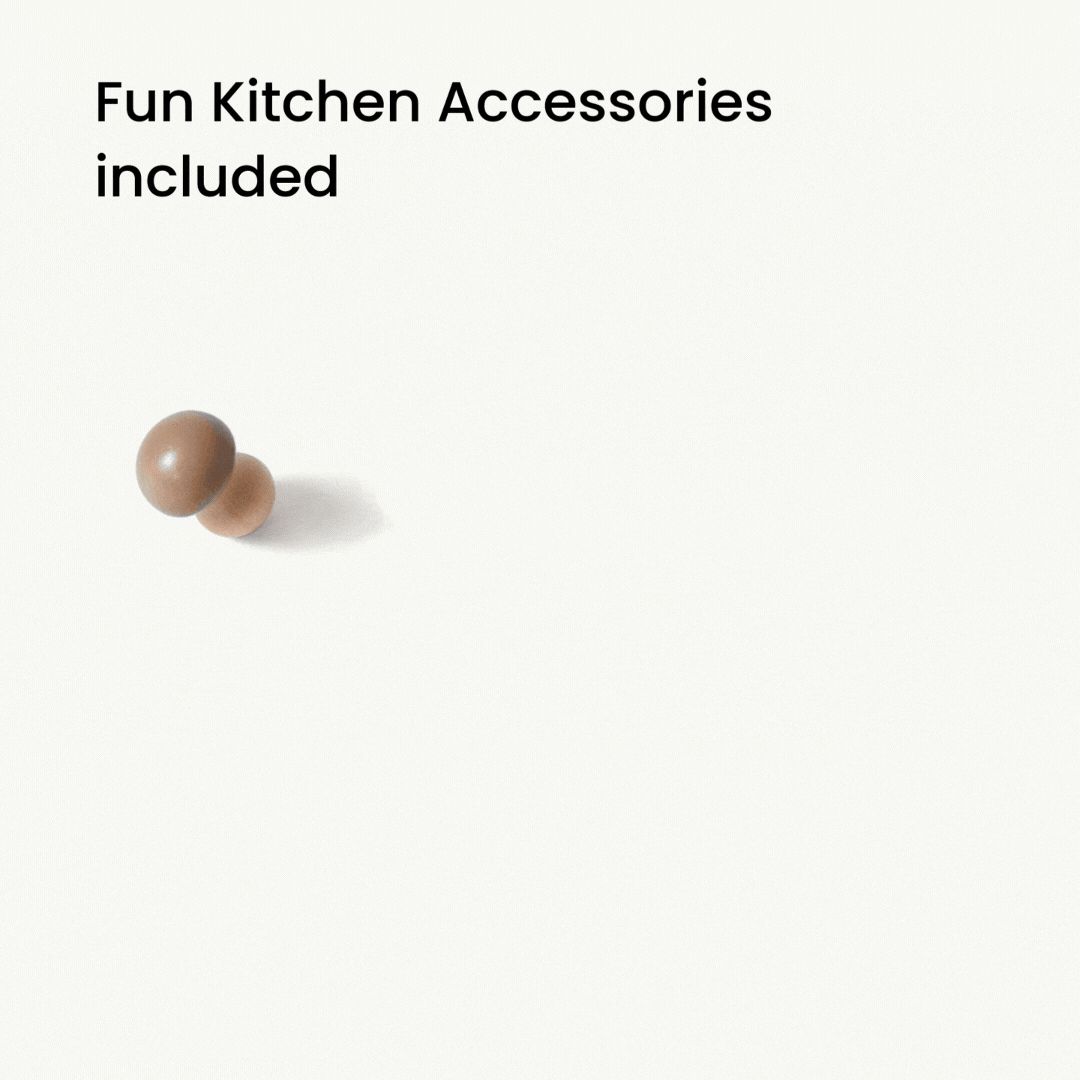 Wooden Play Kitchen for Toddlers - Honey Kitchenette Pretend Cooking Set