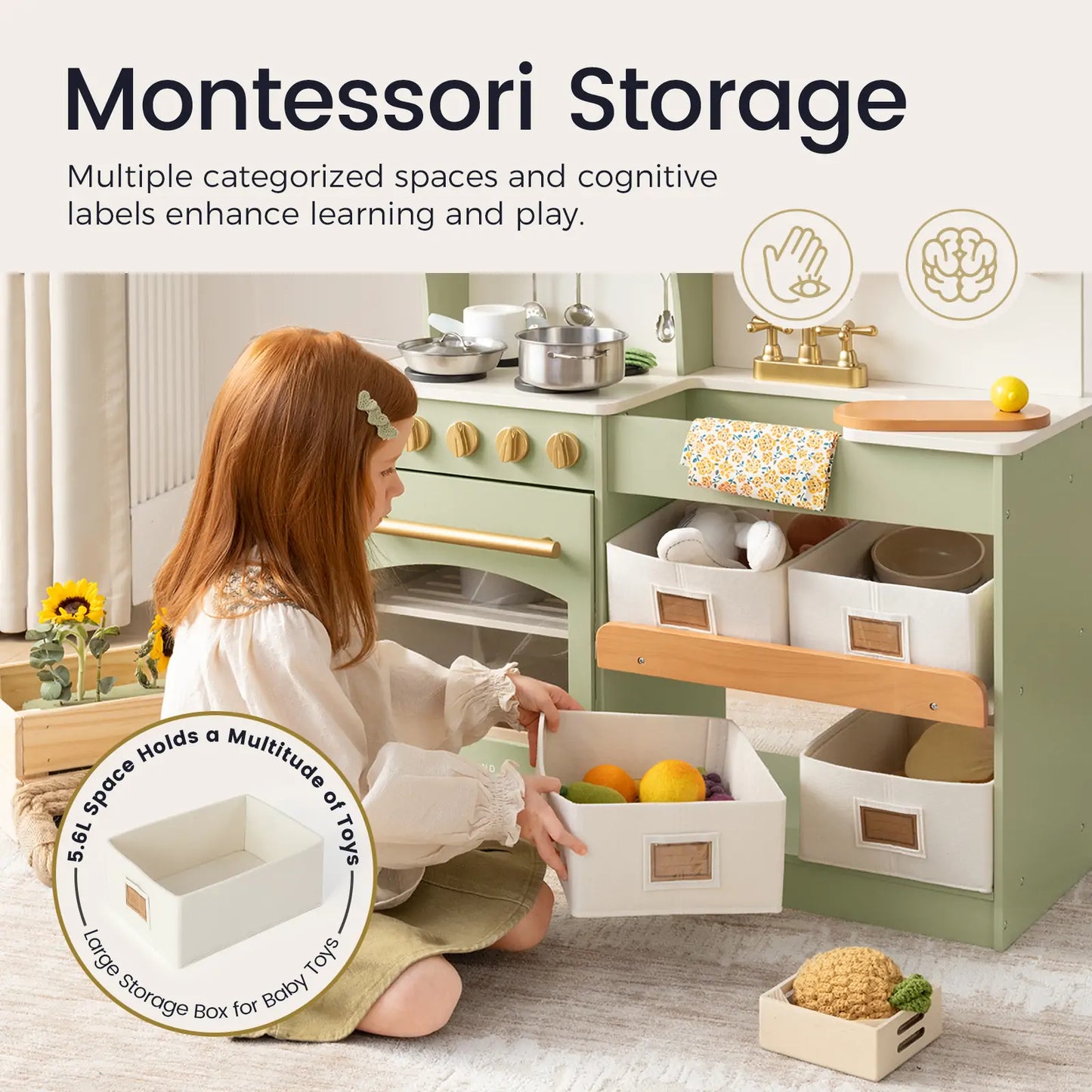 Pretend Play Kitchen for Toddlers - Serenity Wooden Kitchen – Green