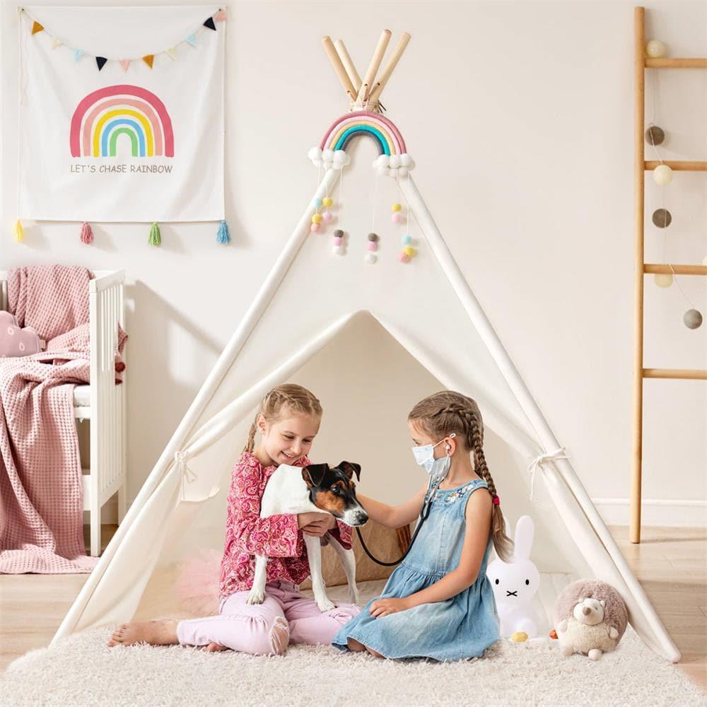 Teepee Tent for Kids with Mat – Indoor Play Tent with Floor Mat