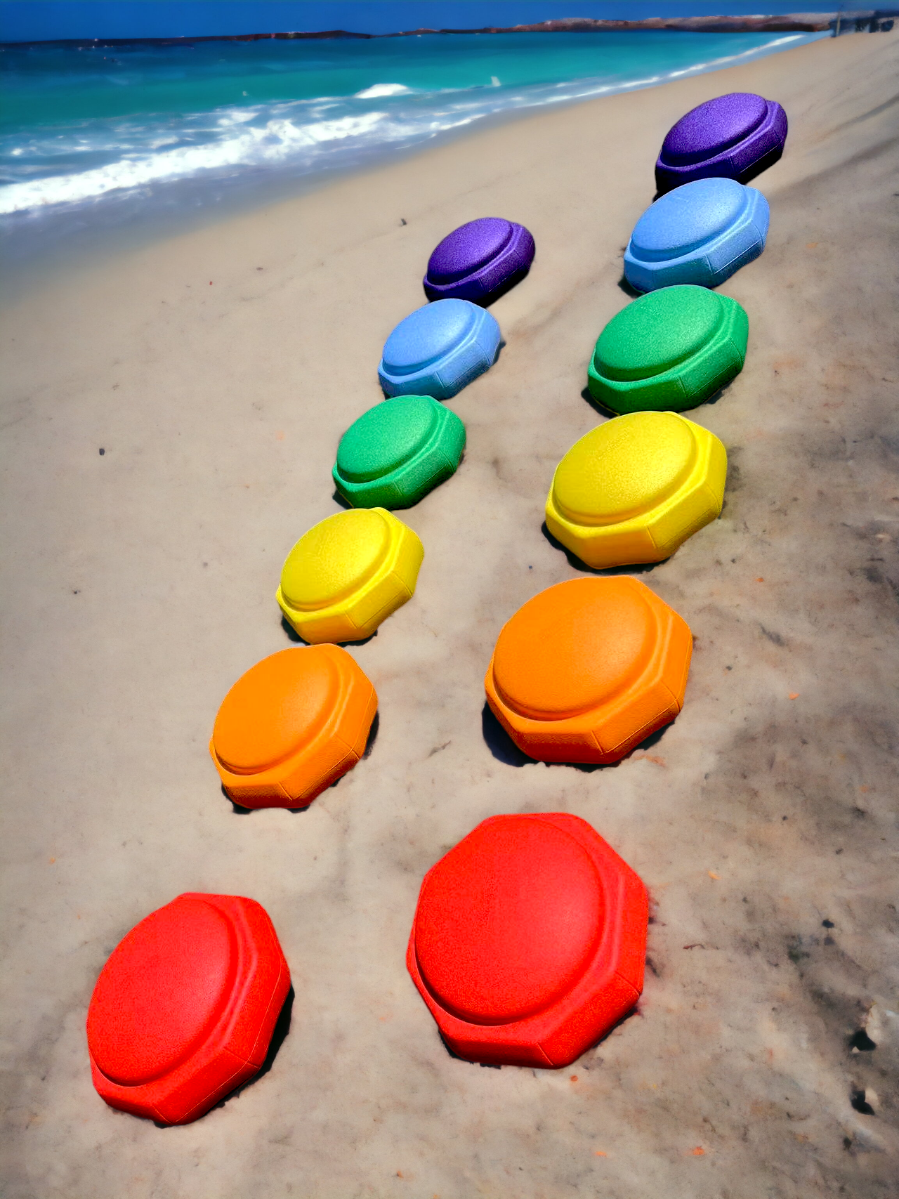 6 Pieces Rainbow Stepping Stones Set