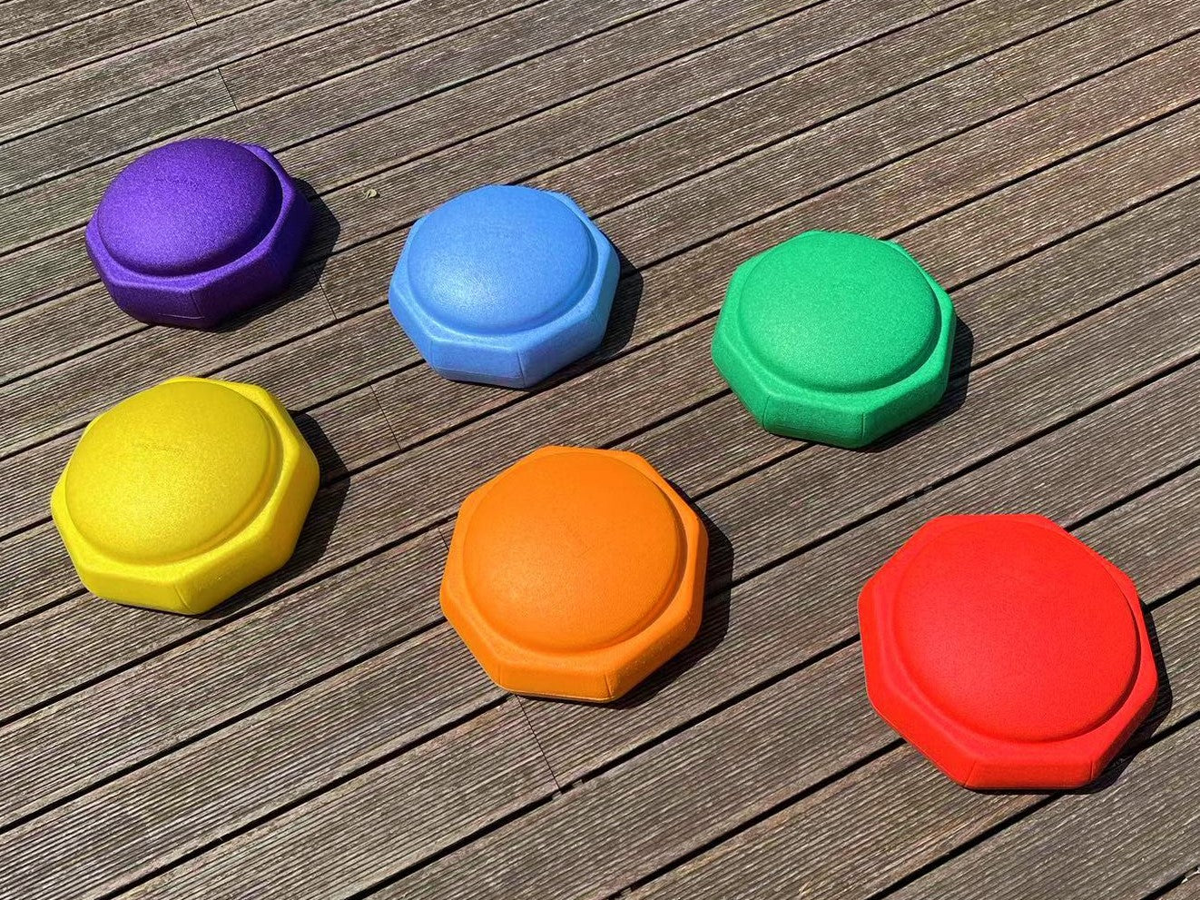 6 Pieces Rainbow Stepping Stones Set