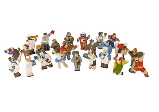 Wooden Figurines Toys Professionals set of 23