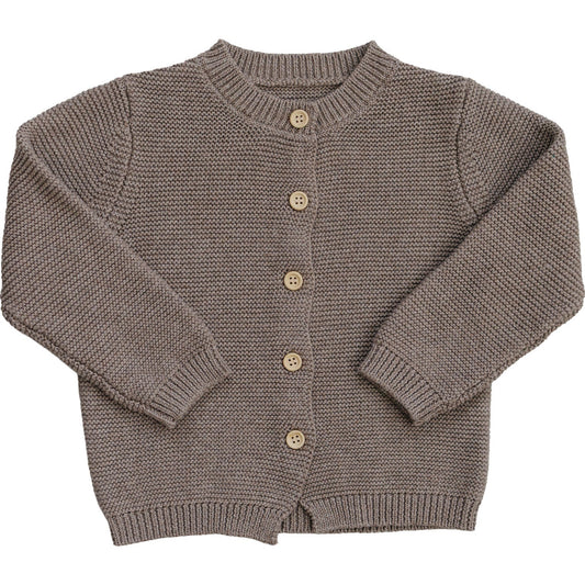 Brown Knit Button Down Cardigan