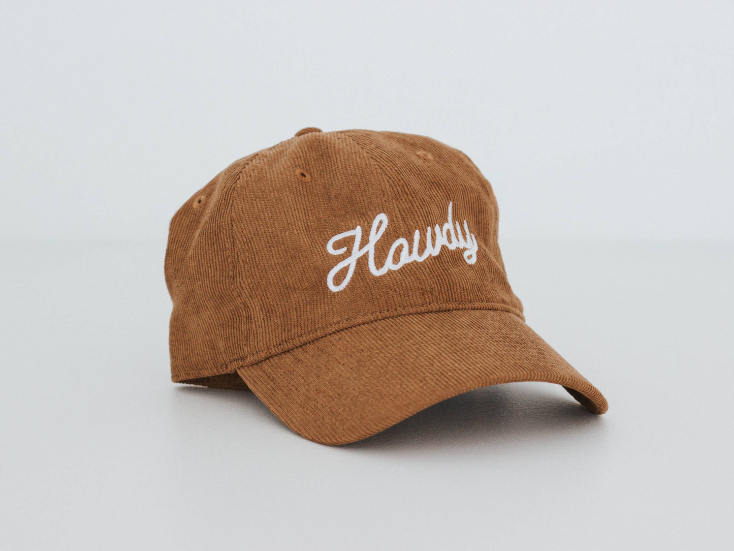 Corduroy Hat – “Howdy” Embroidered Script