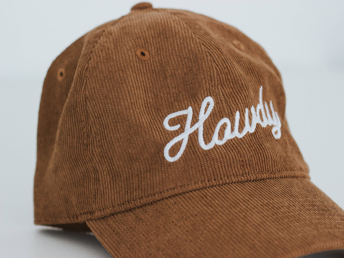 Corduroy Hat – “Howdy” Embroidered Script