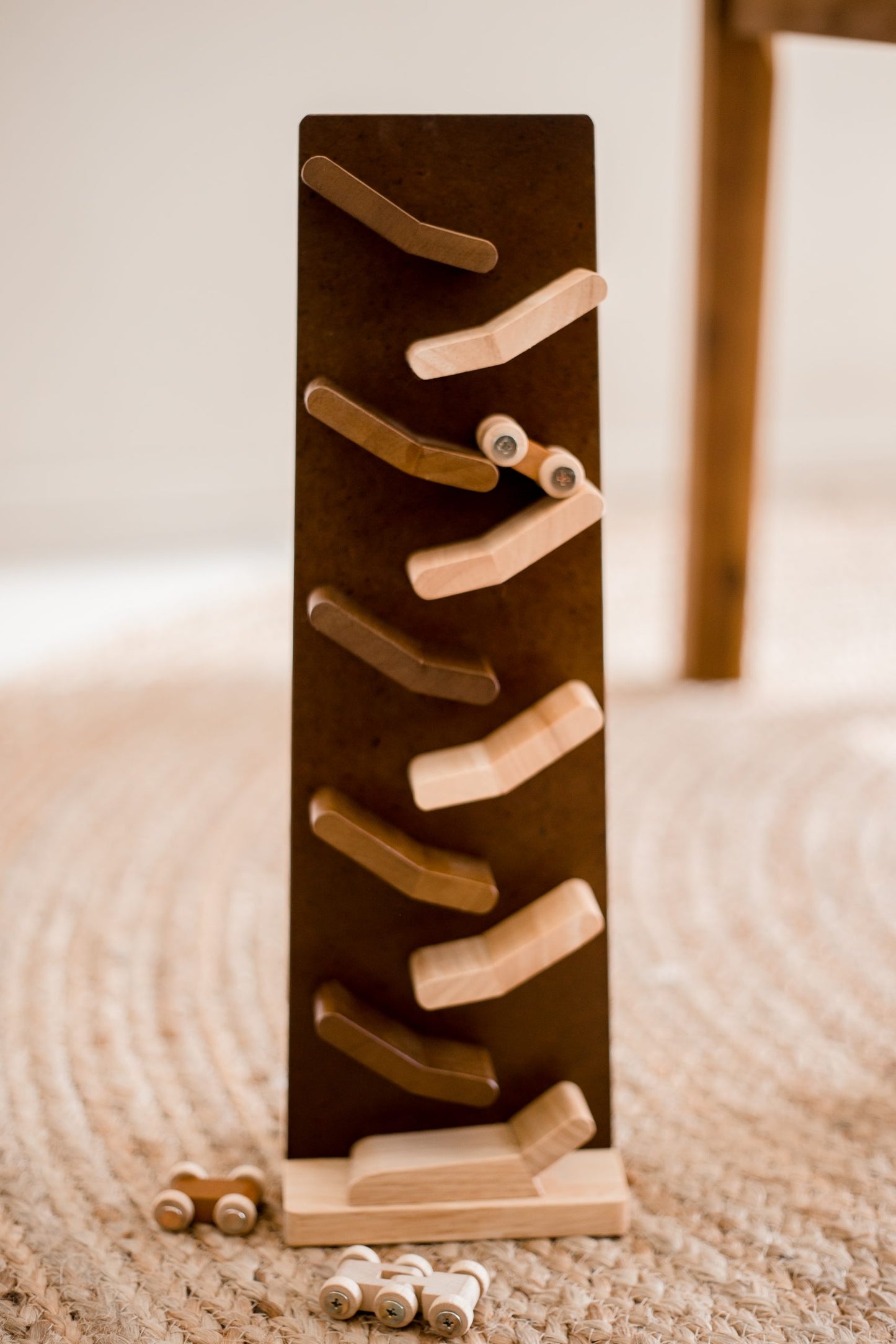 Wooden Zig Zag Racer Ramp – Natural Finish