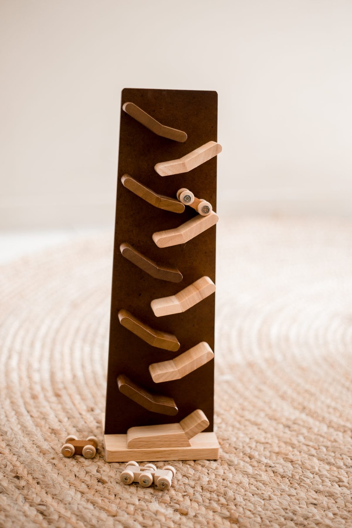 Wooden Zig Zag Racer Ramp – Natural Finish