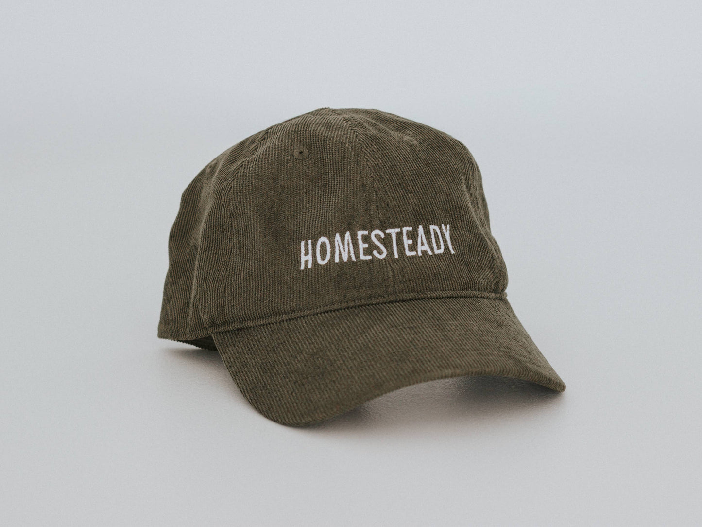 Homesteady Corduroy Hat – Olive Embroidered Cap