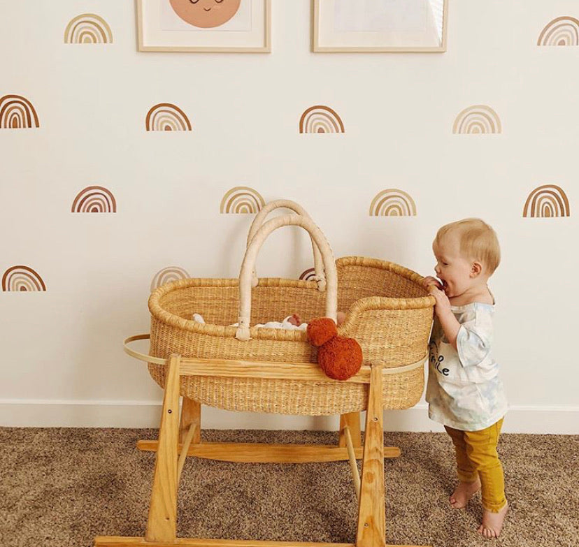 African Moses Basket - Cream Handle