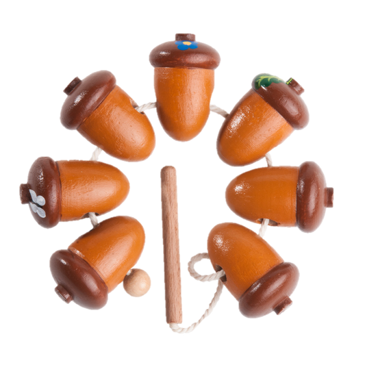 Montessori Wooden Acorn Lacing Toy for Toddlers