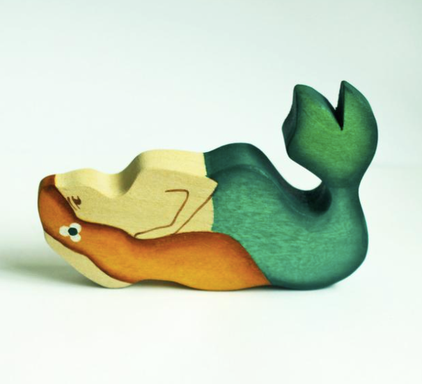 Wooden Mermaid Figure