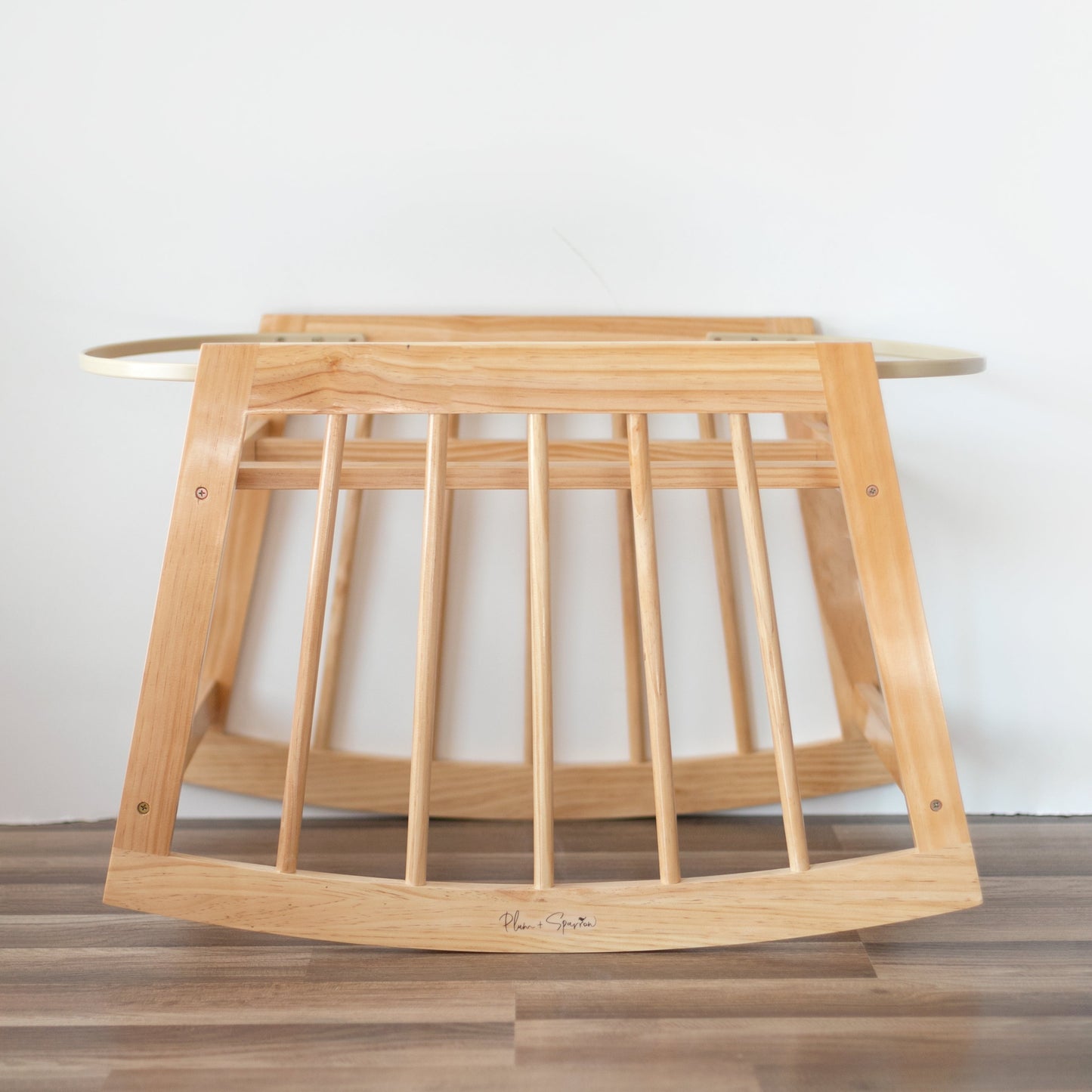 Modern Rocking Moses Bassinet Stand with brake - Natural