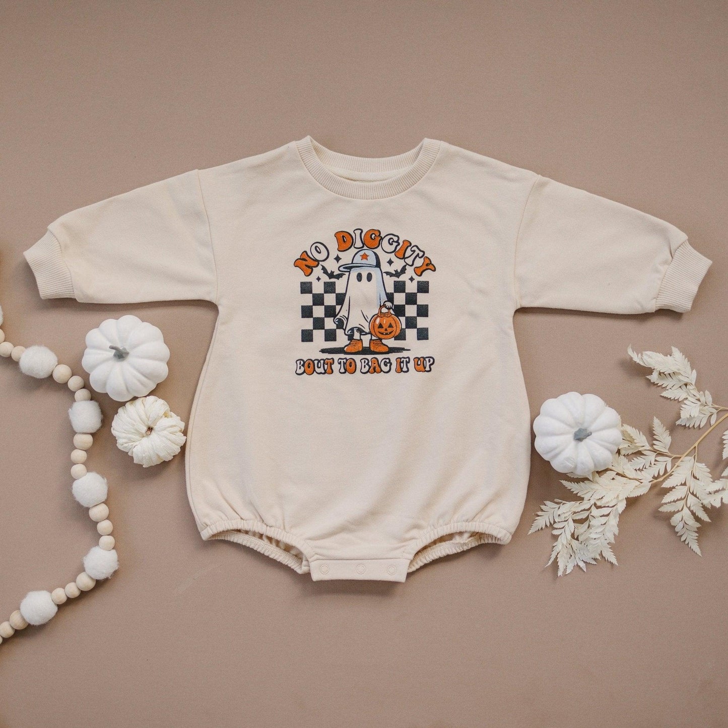 No Diggity Bout to Bag It Up Organic Cotton Oversized Sweatshirt Romper