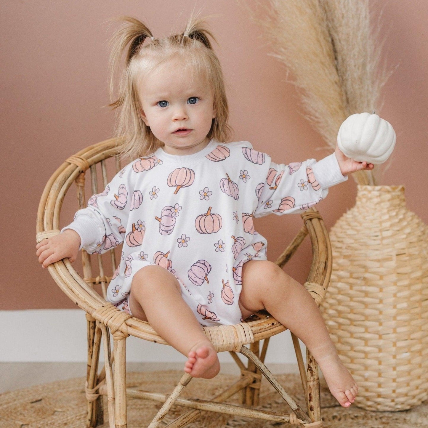 Pastel Pumpkins Bamboo Bubble Romper