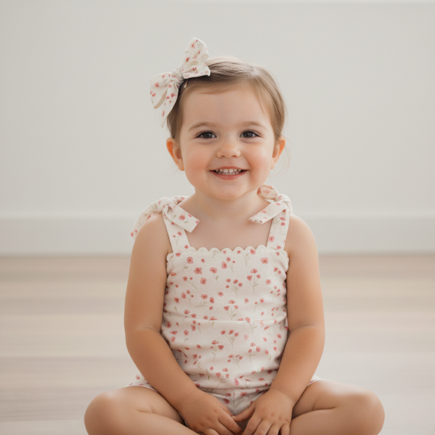 Organic Hair Bow Clip - Pink  Bloom
