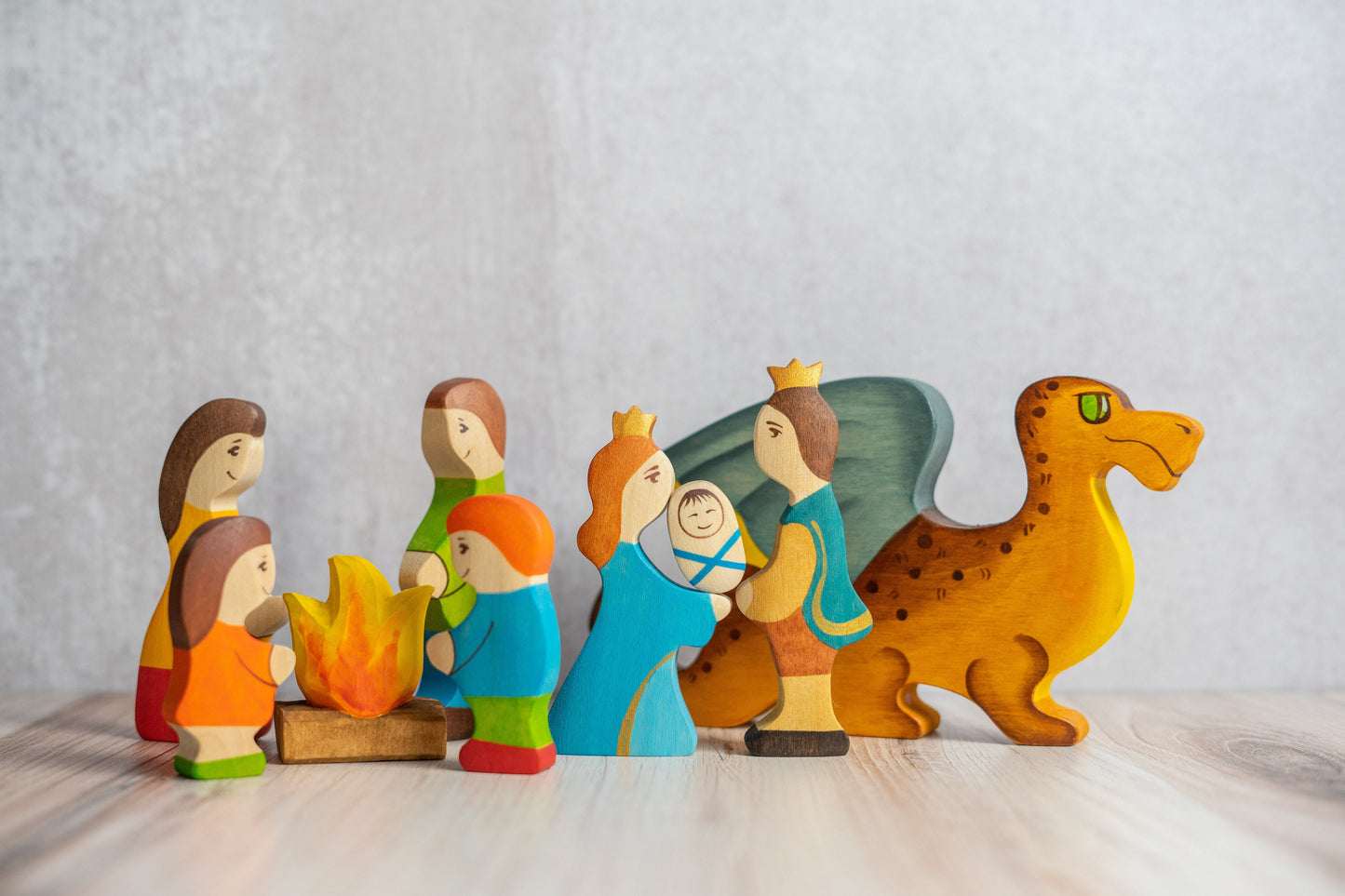 Waldorf Wooden Prince and Princess Figures- 2 pieces