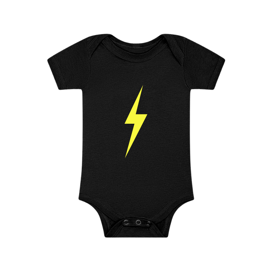 THE SPARK NEON YELLOW ONESIE - BLACK