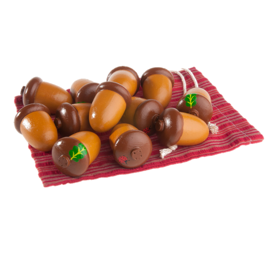 Montessori Wooden Counting Acorns — Set of 12