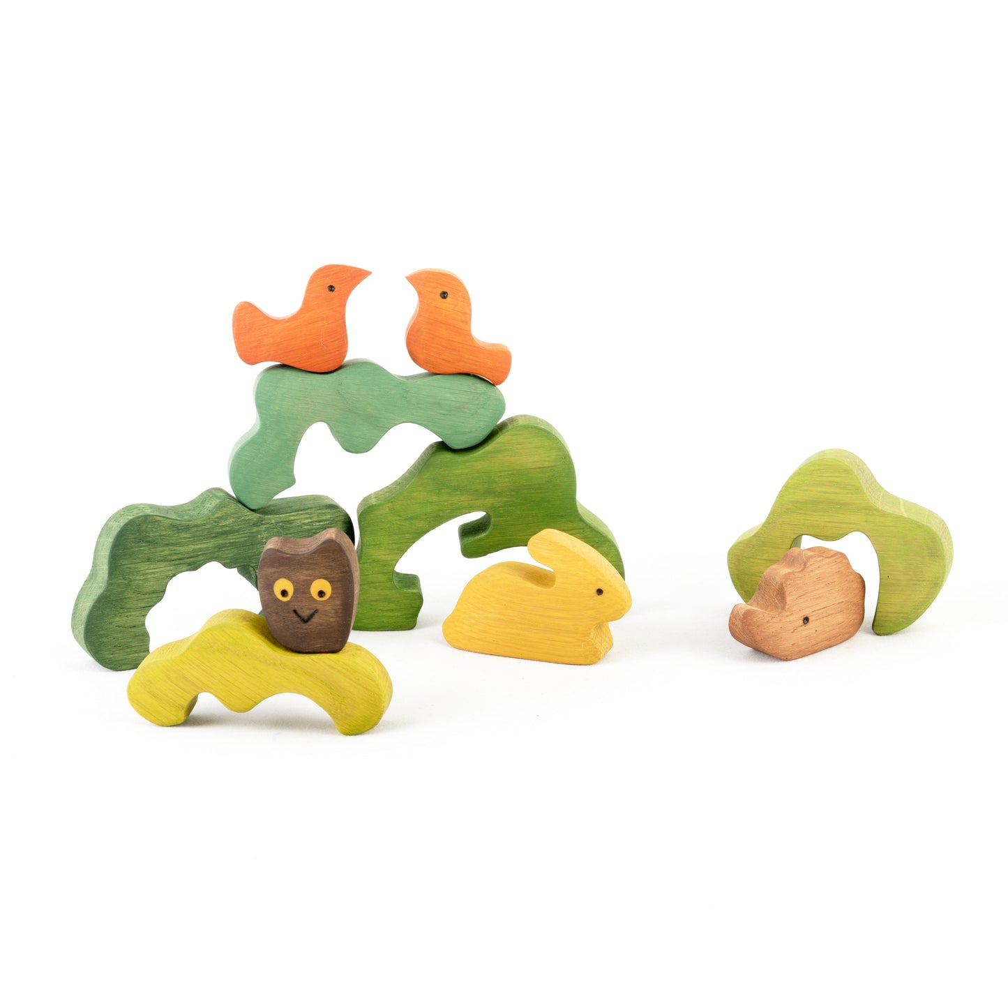Wooden Hidden Animals Sculptural Blocks Puzzle