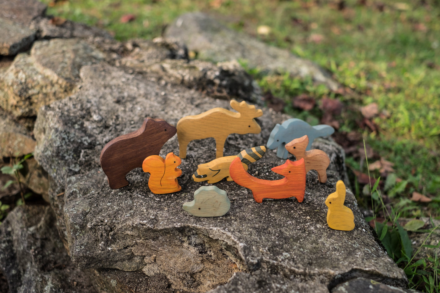 Wooden Woodland Animals set of 9