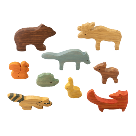 Wooden Woodland Animals set of 9