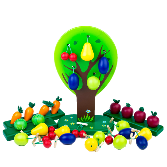 Wooden tree with fruits and veggie Garden "Harvesting Season"